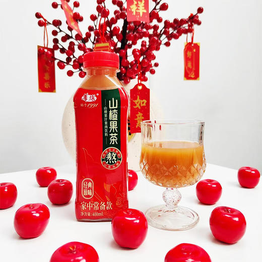 津农精品 华旗经典1991山楂果茶果肉饮料400ml*12 商品图4
