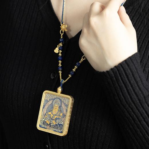 菜菜家方牌唐卡项链|凸金画心精美逼真，4*5cm铜镀k金嘎乌盒 商品图5