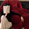自然醒托斯卡纳仿生羊毛绒毯子大红色喜庆酒红色高级感卧室沙发午睡盖毯休闲纯色MT 商品缩略图2