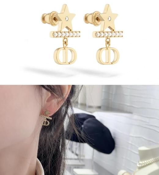 迪奥2025早春最新款绝美系星星横珠cd耳钉（XTY） 商品图1