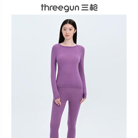 【不可售】Threegun三枪 美丽诺羊毛圆领女内衣套-22208D021