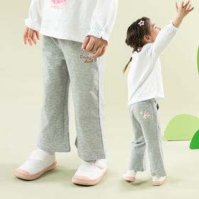 迪士尼2025春秋新款女童阔腿裤儿童百搭休闲长裤纯棉亲肤裤子学生裤ZD1EK004