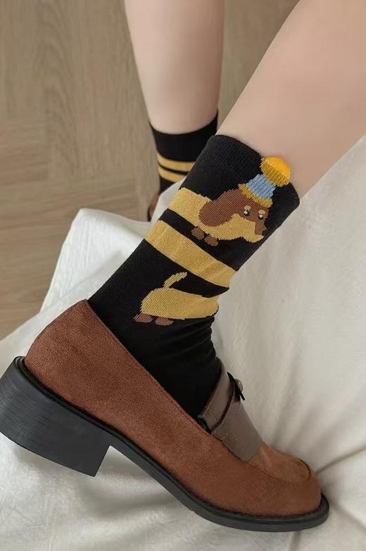 <曾小咸推荐> 美拉德小狗中筒袜  商品图3