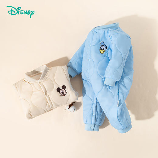 迪士尼【加厚夹棉】24冬季新款男宝哈衣防风保暖外穿连体衣卡通爬爬服ZD4DL021 商品图2