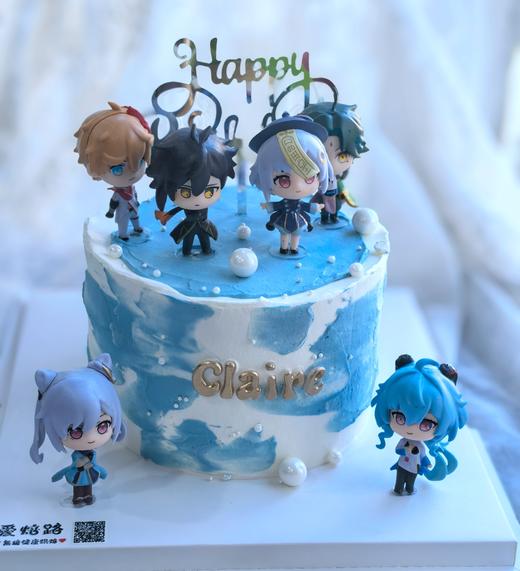 卡通原神主题儿童生日蛋糕 商品图0