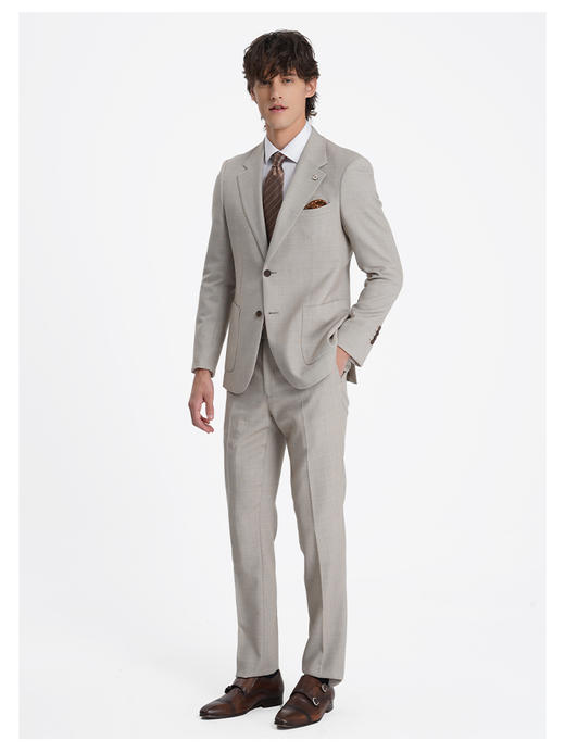 callisto松弛系列米色绵羊毛西服 商品图2