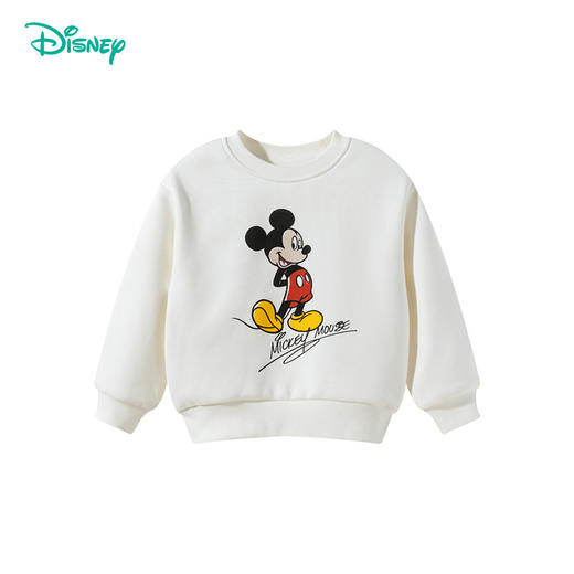 迪士尼宝宝童装秋冬季男童加绒保暖卫衣米奇卡通印花休闲上衣打底ZD1ES003 商品图5