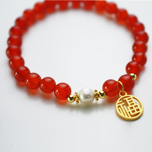 piara 925银镀金福牌手链  商品图3