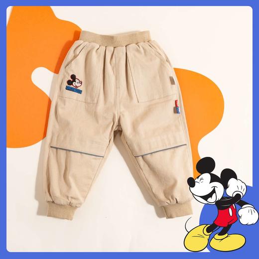 迪士尼童装男童冬款加绒保暖长裤小男孩米奇休闲裤224DK0430 商品图0