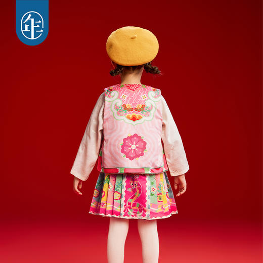 年衣童装女童马甲加绒冬装新款国风新中式儿童坎肩外出马夹拜年服有财华中式马甲 商品图4