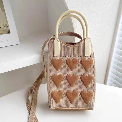 立减20【韩版针织甜美手提包，便携收纳斜挎包！】新款手机包女 韩版针织甜美手提包 斜挎百搭学生包 便携女士收纳斜挎包-QQ#异业福利 商品图6