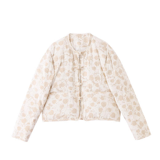 新中式国风羽绒服冬季小个子时尚复古印花盘扣短款白鸭绒外套BX2821 商品图4