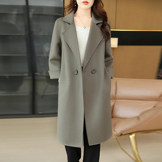【清河羊毛羊绒专场】鹿展 225 高支细羊毛女士长款羊毛大衣 商品图2