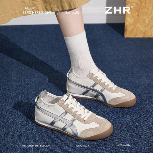 ZHR则则银色复古德训鞋女春季新款软底增高休闲鞋轻便百搭板鞋女 商品图4