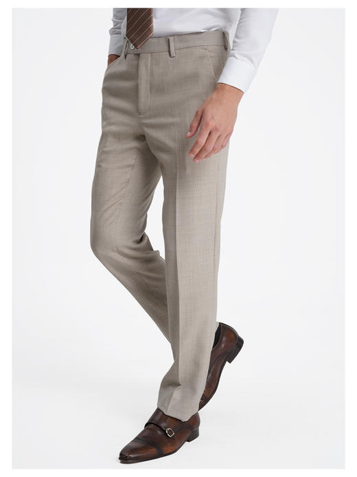 callisto松弛系列米色绵羊毛西裤 商品图3