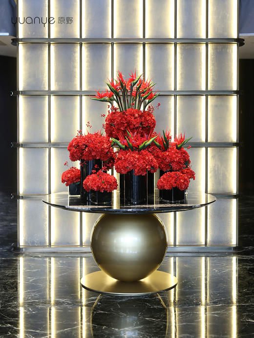 酒店大堂仿真花新年装饰花摆件中庭圆桌大厅别墅售楼商场会所假花 商品图5