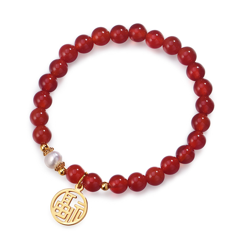 piara 925银镀金福牌手链 