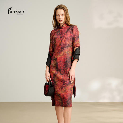 TANGY Collection/2025天意精品春季新品中国风莨绸女士连衣裙 商品图0