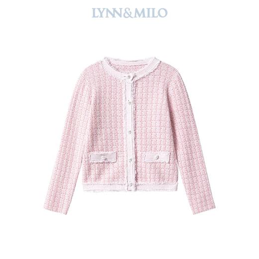 【春上新】【3折】8楼琳麦罗 LYNNMILO粉色毛织珠片流苏小香风开口毛衫  吊牌价：998元  活动价：300元 商品图5