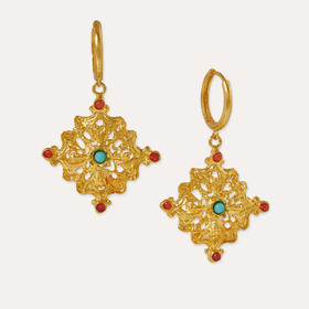 北京仓｜Ottoman Hands-Anais-红玛瑙 绿松石 耳钉［英国设计师］