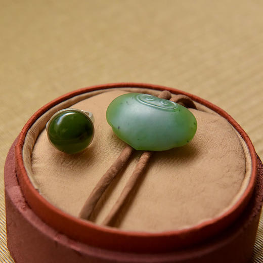 「巳巳如意」玉如意项链&明月戒指套组 商品图0