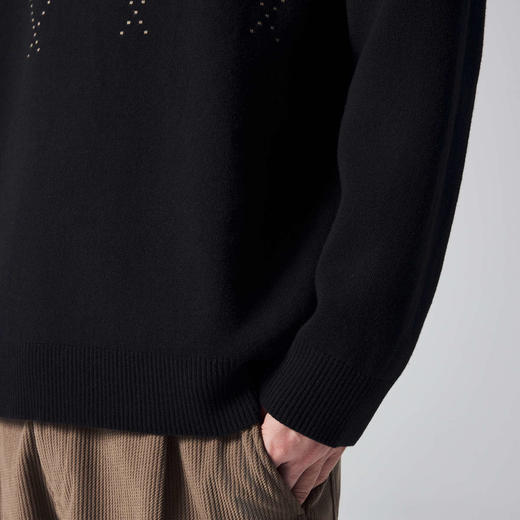 墨麦客男装菱形格提花男士翻领针织衫2024秋季新款撞色休闲毛衣男 商品图3