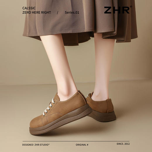 ZHR圆头小皮鞋百搭勃肯鞋女2025春季新款英伦风复古单鞋休闲女鞋 商品图8