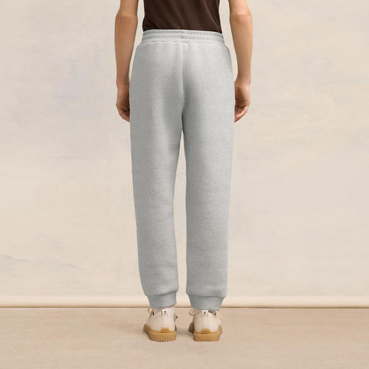 AMI 男士徽标刺绣拉绒混合棉质抓绒休闲运动裤 灰色 UTR237 749 0951 商品图2