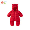 贝贝怡【防风轻暖】冬季新款男女宝宝羽绒连体衣大红哈衣新春拜年服ZB4DL075 商品缩略图5