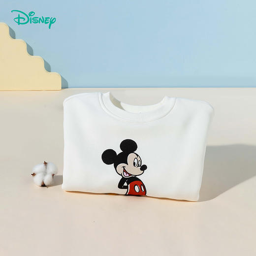 迪士尼宝宝童装秋冬季男童加绒保暖卫衣米奇卡通印花休闲上衣打底ZD1ES003 商品图3