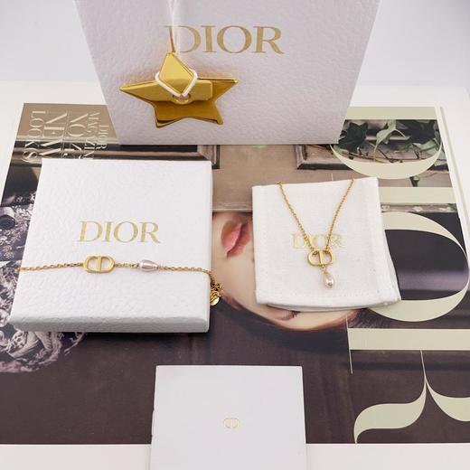 迪奥经典简约清新的CD系列CD粉水滴珠手链/项链（XTY） 商品图0