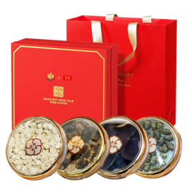 庄民&灵均 滋补礼盒四拼 新会陈皮西洋参灵芝铁皮石斛礼盒 年货送礼