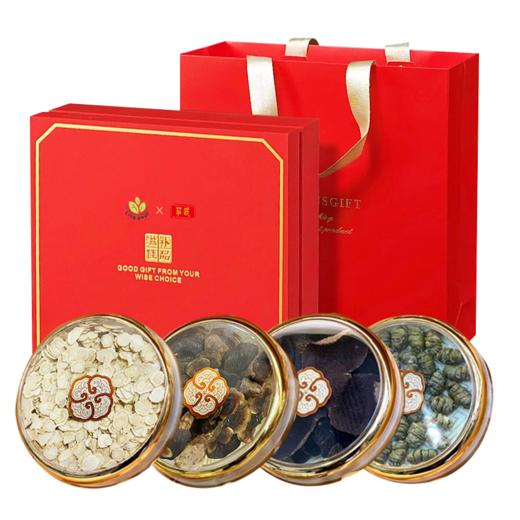 庄民&灵均 滋补礼盒四拼 新会陈皮西洋参灵芝铁皮石斛礼盒 年货送礼 商品图0