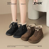 ZHR废土风短靴2024新款冬季加绒棉鞋耐磨超软女靴保暖ins平底短靴 商品缩略图5