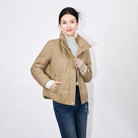 【高货wl】全新升级【铂金会员477/天猫639/差价162】(35342) 洛诗琳冬季新款立领90%白鸭绒时尚气质高领短款羽绒服