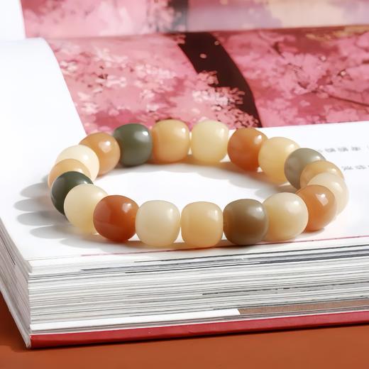 【敦煌色·菩提单圈手串】敦煌福泽渐变菩提子手串风化菩提绕指楼手持文玩 商品图1