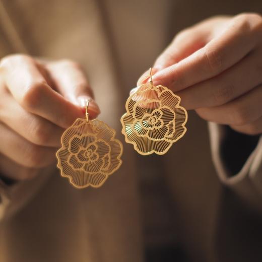 【玫瑰是玫瑰】极美！李木晓异域风情玫瑰镂空复古吊坠流苏耳环 商品图2