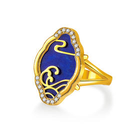 【熙】五行和韵·水 戒指 云水纹（青金石）
