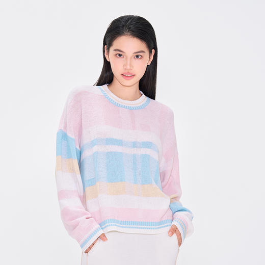 洲升Rising-Z 条纹圆领羊毛套头衫 243052 商品图2