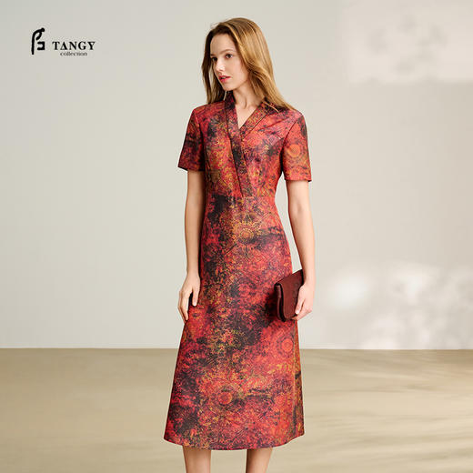TANGY Collection/2025天意精品春季新品中国风莨绸女士连衣裙 商品图0