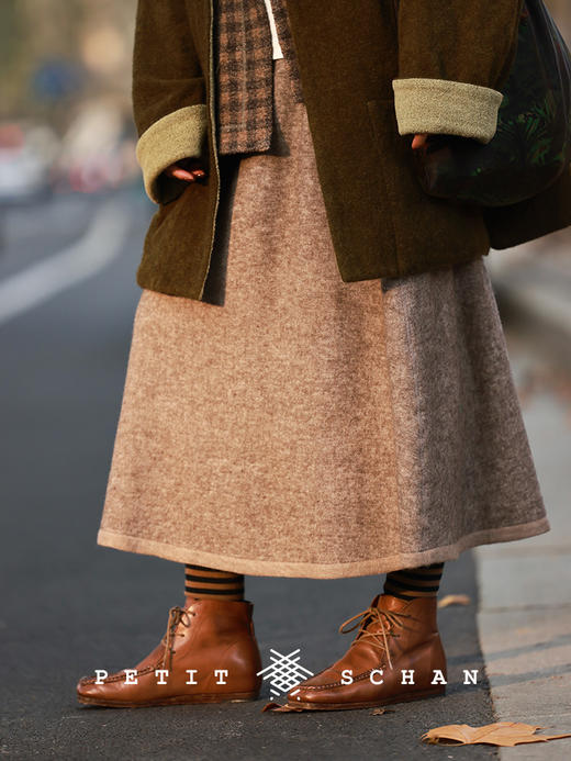 15000积分兑换 PETIT SCHAN小闪 大地牧歌 复古水洗做旧马皮系带踝靴 商品图2