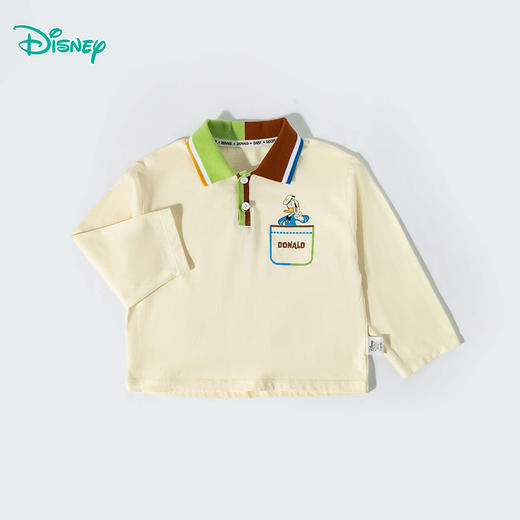 迪士尼活力撞色翻领复古学院风男童长袖T恤ZD1ES018 商品图3