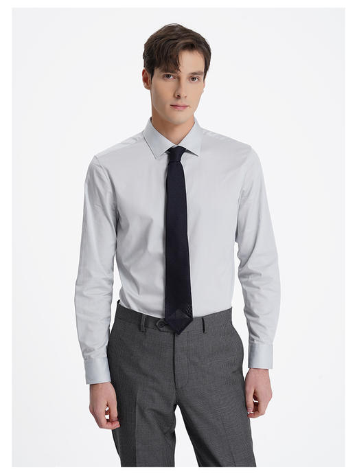 callisto高智系列灰色纯棉长袖衬衫 商品图2