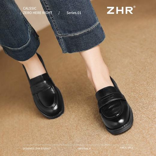 ZHR则则气质优雅粗跟单鞋乐福鞋2024新款通勤小皮鞋百搭舒适女鞋 商品图7