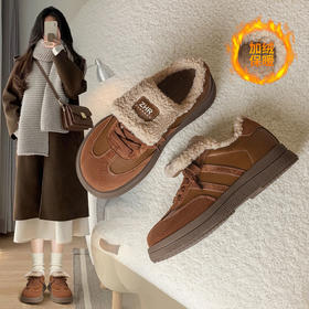 ZHR则则复古加绒德训鞋加厚棉鞋2024冬季新款保暖雪地靴休闲鞋女