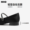MIO米奥春季新款银装芭蕾玛丽珍鞋甜美蝴蝶结尖头坡跟单鞋M251478707 商品缩略图4