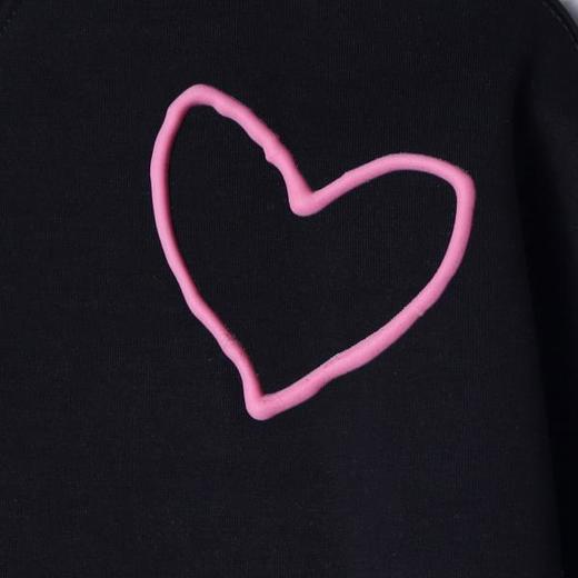 WY940秋冬季新款时尚个性韩版纯色爱心圆领套头卫衣情侣休闲百搭上衣 商品图3