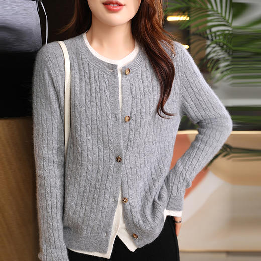 【清河羊毛羊绒】鹿展8864 女士圆领假两件羊毛衫 100%羊毛（90支美利奴羊毛） 商品图3