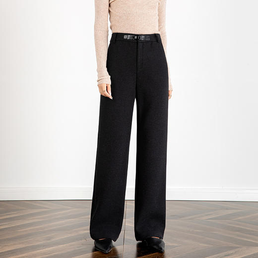 【高货rg】全新升级【铂金会员165/天猫219/差价54】(41249) 洛诗琳绵羊毛阔腿裤2024秋冬新款醋酸垂感显瘦休闲直筒拖地裤 商品图6