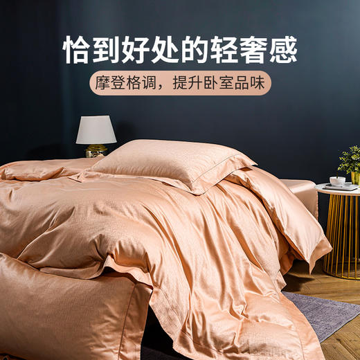 雅芳婷精梳棉套件床笠款床上四件套50S全棉贡缎系列纯棉被套套件 商品图1